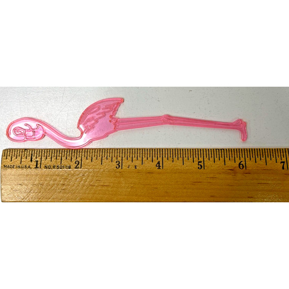 Lot of 3 Vintage Pink Flamingo Swizzle Stick Cocktail Drink Stirrer 6 in Tall - Picture 3 of 3
